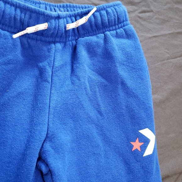 Converse Sweat Pants Adjustable Waist Thick Warm Size 6 Medium 5-6 Year Blue - Picture 4 of 5